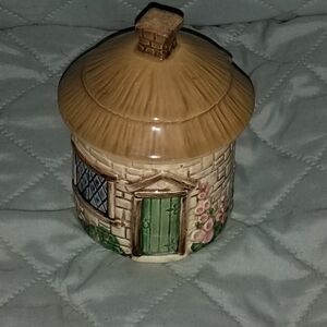 Charming Cottage Handpainted Honey pot or Jam Jar